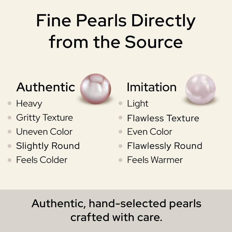 The Pearl Source Round Pink Freshwater Real Pearl Earrings for Women - Sterling Silver Stud Earrings | Hypoallergenic Earrings with AAA Genuine Cultured Pearls - Image 5